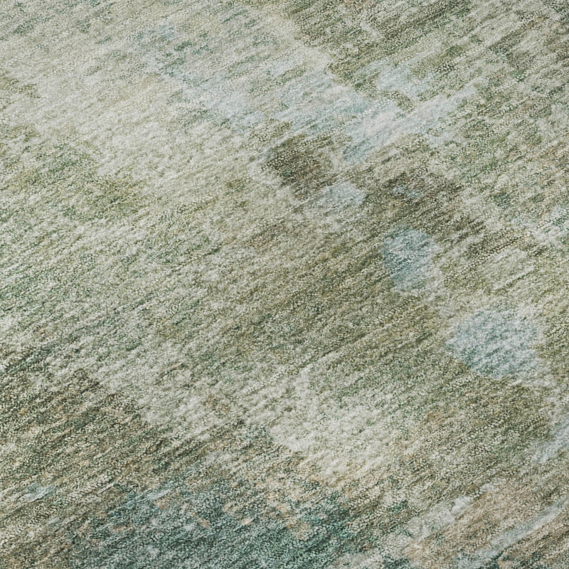 Tapis abstrait lavable à la machine de qualité supérieure Mayfield AMF2300, Sauge, 5 pi x 7 pi 6 po