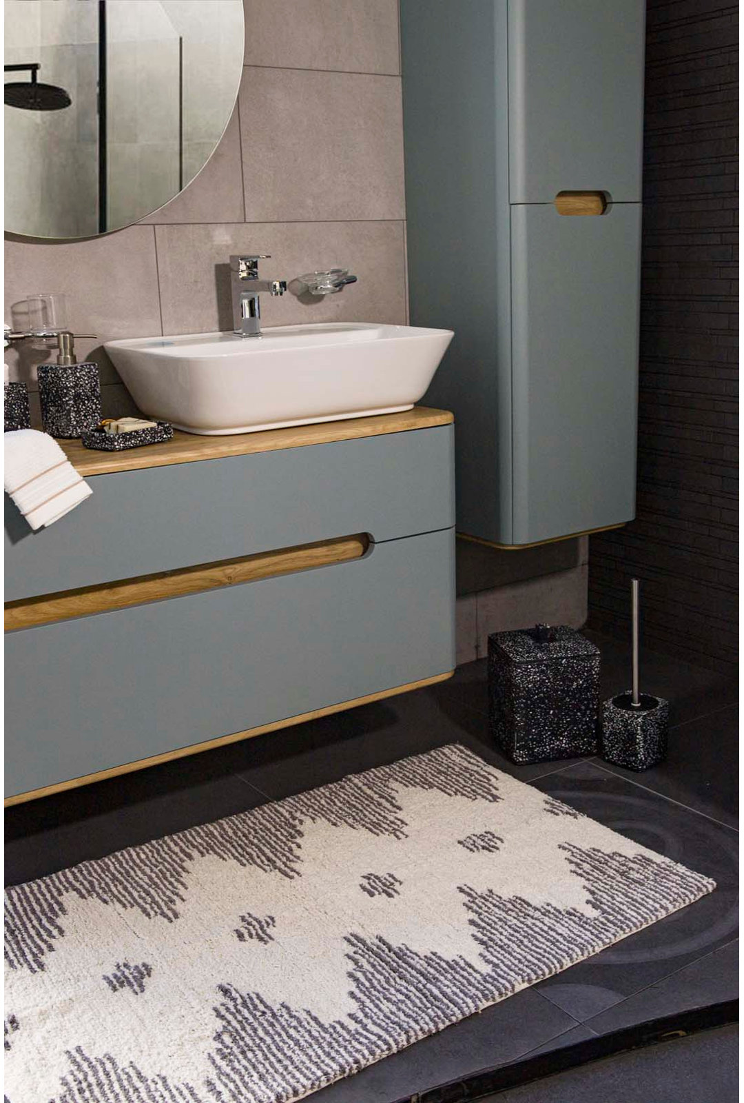 Ladera Cotton Bath Mat, Gray