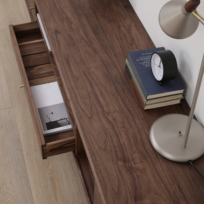 Creative Solid Wood TV Stand, Nut Brown