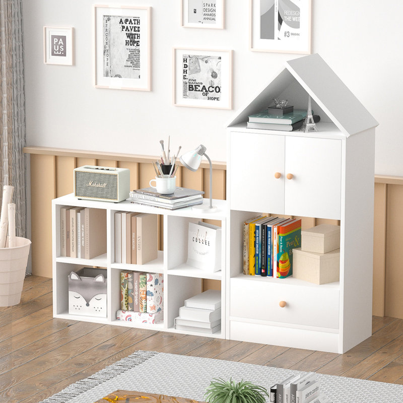 Versatile Children's Bookshelf With House-Shaped Design, Multi-Functional Storage For Books And Toys, Adjustable Placement, Durable Kids Organizer For Playroom Or Bedroom Easy Assembly & Safe For Kid
