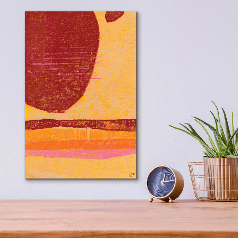  «Red Dot Series 1» par Laura Gibson, art mural en verre acrylique, 12 po x 16 po