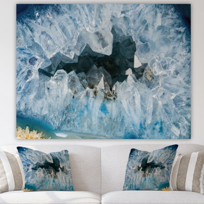" Geode Interior With Light Blue Crystals "