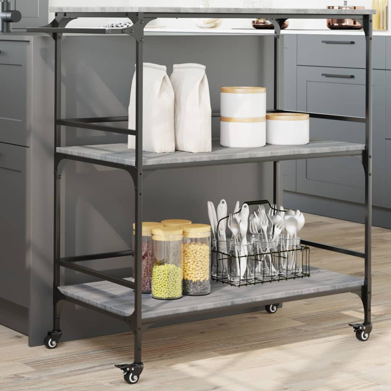 Osakis Metal Bar Cart, Grey Sonoma