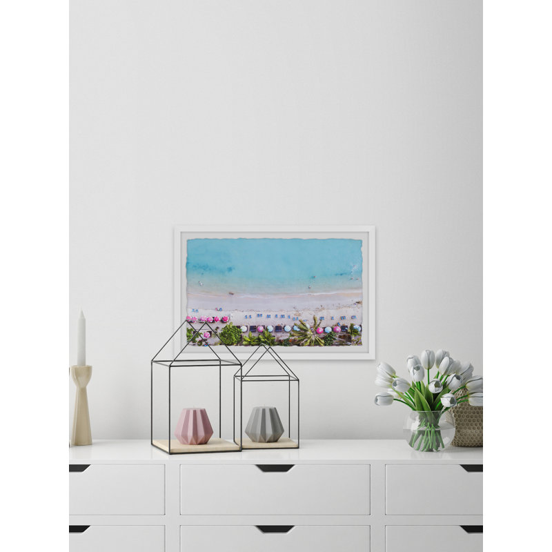 Sun Umbrellas - Single Picture Frame Painting, 38 cm H x 45 cm W