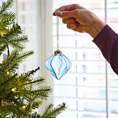 Coloured Recycled Glass Diamond Bauble