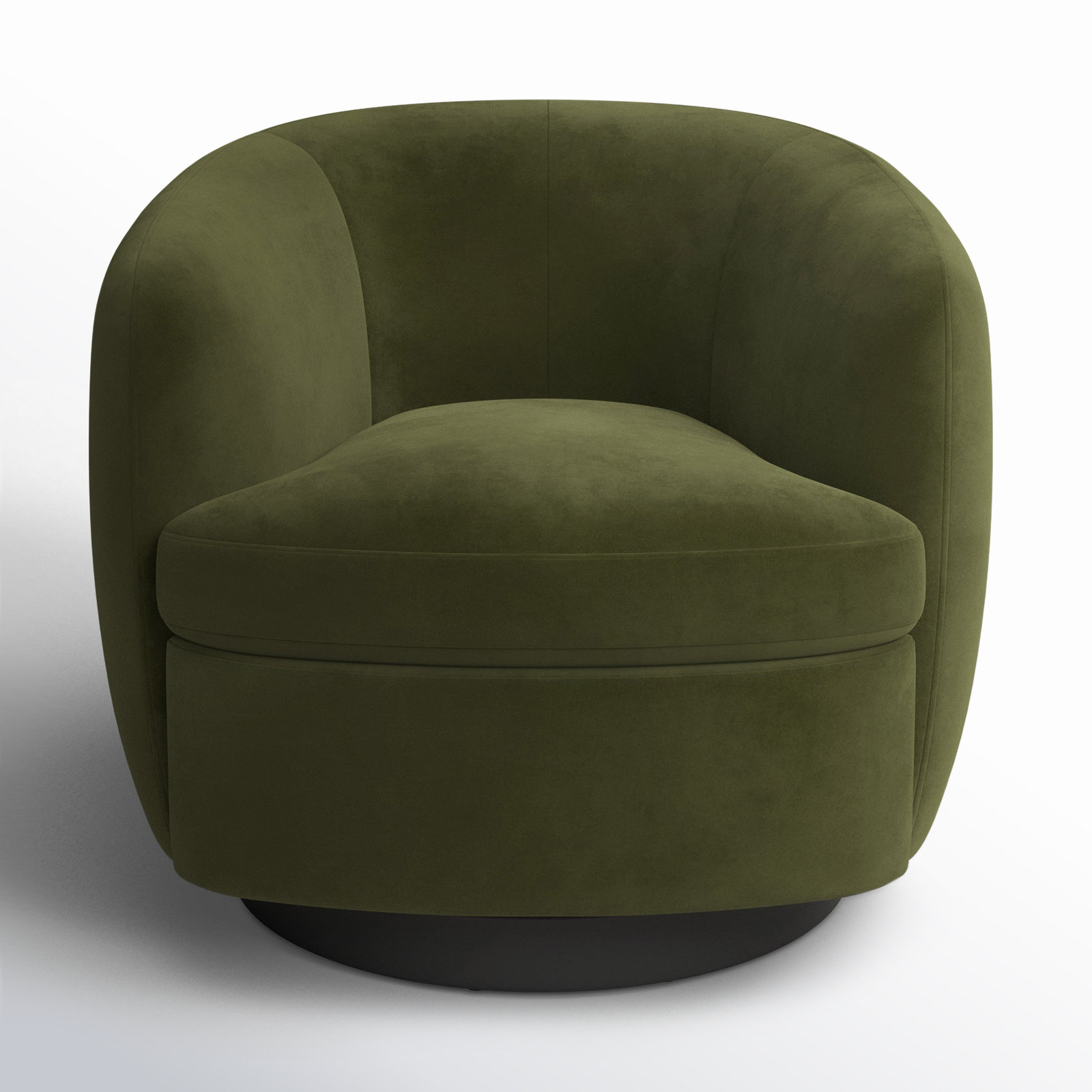 Marcy Swivel Barrel Chair, Bella Forest Performance Velvet