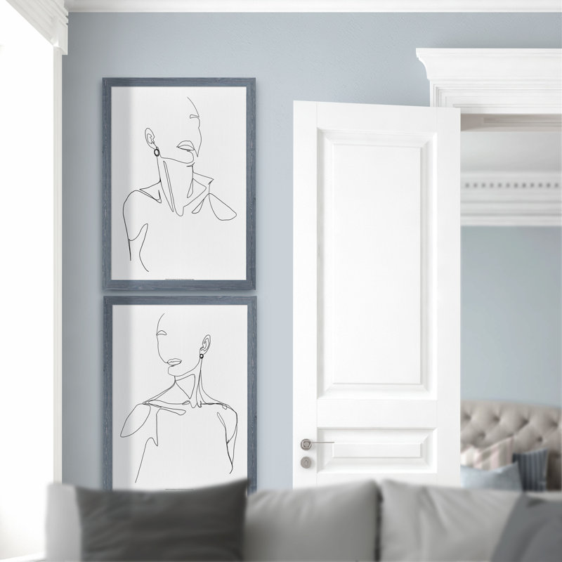 «Everlast Elegance I» par Vincent Van Gogh - ensemble de 2 reproductions de dessins encadrés, H 20 po x l 16 po x P 1,25 po