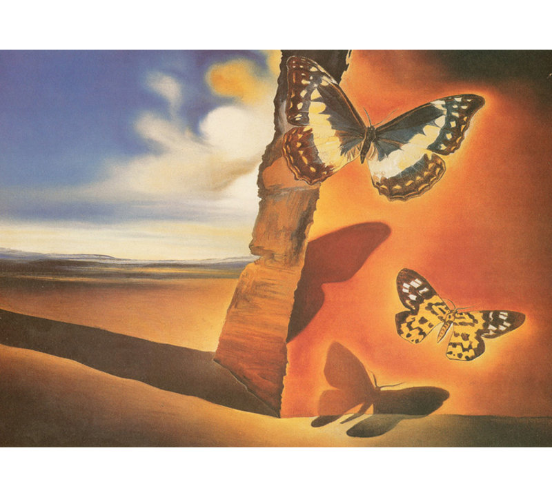 Paysage aux papillons, vers 1956, H 17 po x l 24 po