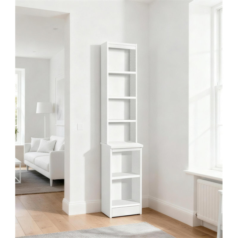 Brendaly 182 cm H x 30 cm W Standard Bookcase, White