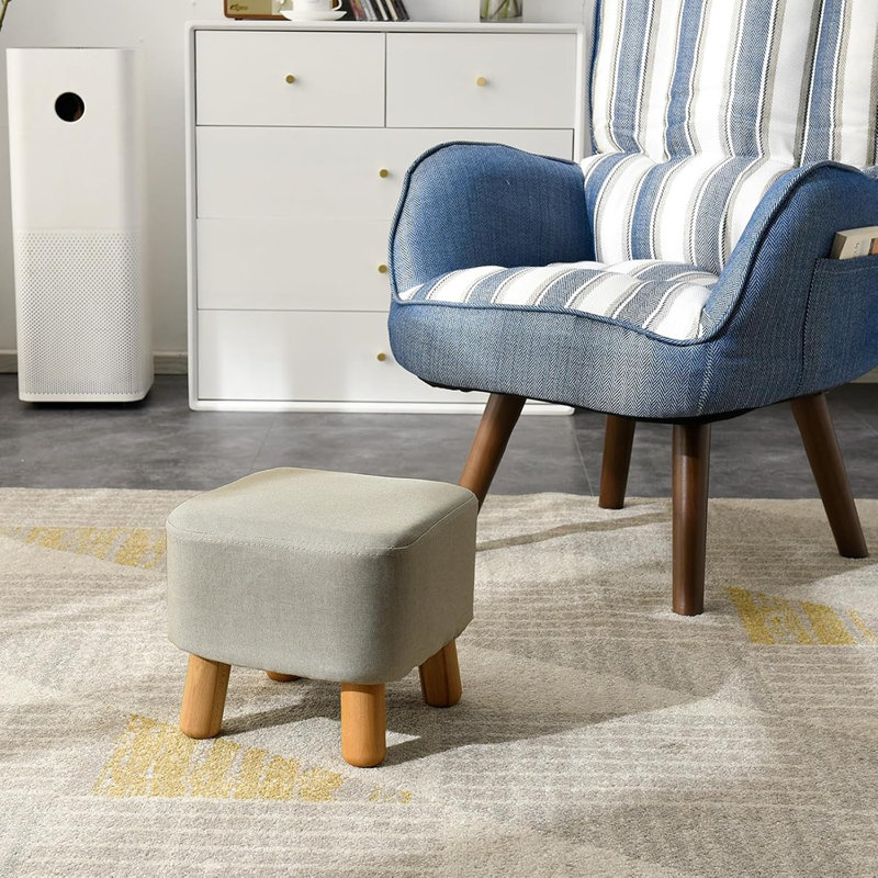 Petit repose-pieds, tabouret de repose-pieds, tabouret de canapé, banc à chaussures, repose-pieds, pieds en bois rembourrés, pour la chambre à coucher