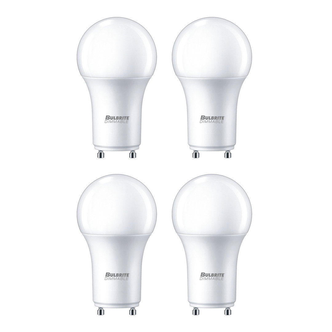 9 Watt (60 Watt Equivalent), A19 LED, Dimmable, Light Bulb Warm White(2700K) GU24/Twist and Lock Base (Set of 4) Bulbrite Industries