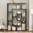 59" H Geometric Bookcase 4 Tier S-Shaped Room Divider Bookshelf-108772511