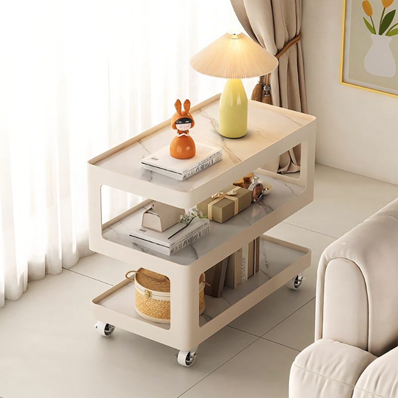 Table d'appoint mobile de style crème