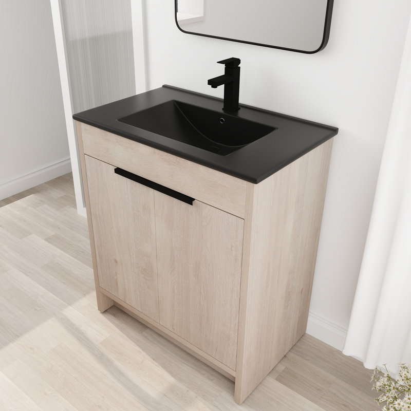 Daneca 30'' Single Bathroom Vanity with Ceramic Top