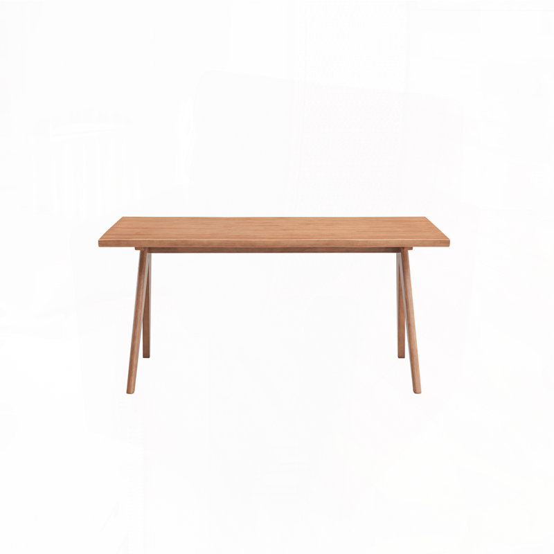 Table de salle à manger de patio avec plateau rectangulaire en bois et 4 pieds en bois
