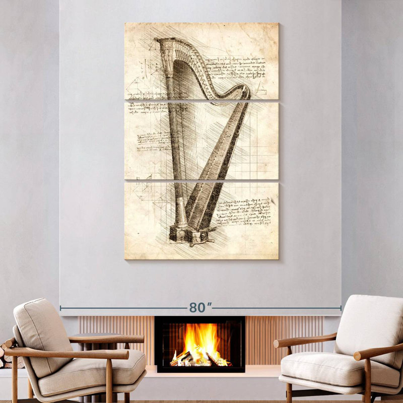 Abarca Old Harp, 74" H x 48" W