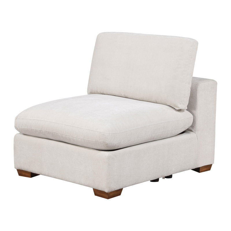 Trayce Upholstered Accent Chair, Brown, Ivory Fabric