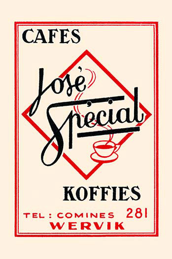 Kōfies spéciaux jose-publicité rétro, H 42 po x l 28 po x P 1,5 po