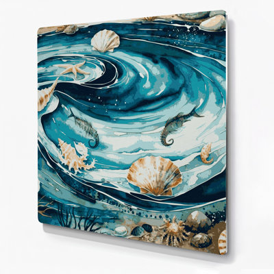 Art mural en métal Coastal Tidal Pool Treasures