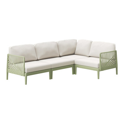 Canapé modulaire d'extérieur pour 4 personnes avec coussins