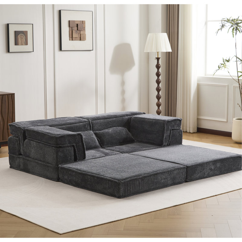 Mahjong convertible, molleton circulaire, 3 places, sans assemblage, confortable pour la sieste modulaire, convient à différentes pièces