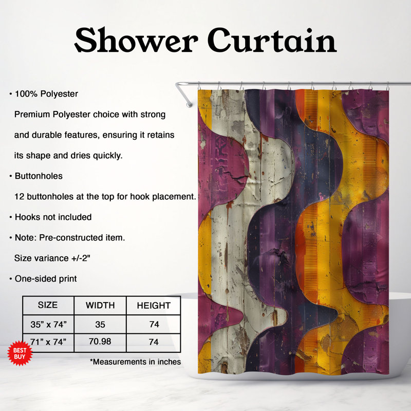 Affiche «Aged» - Rideau de douche Premium, H 74 po x l 71 po