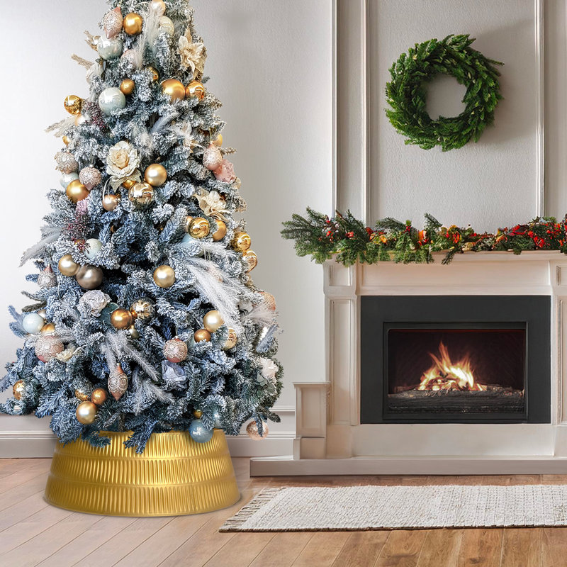 Solid Color Plastic Tree Collar, Gold