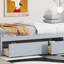 Lit simple avec 2 tiroirs spacieux, structure en bois d'hévéa massif durable et design minimaliste moderne en gris-118038766