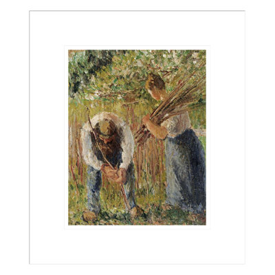 «Farm Labouring Planting Stakes» par Camille Pissarro, impression giclée sur cadre