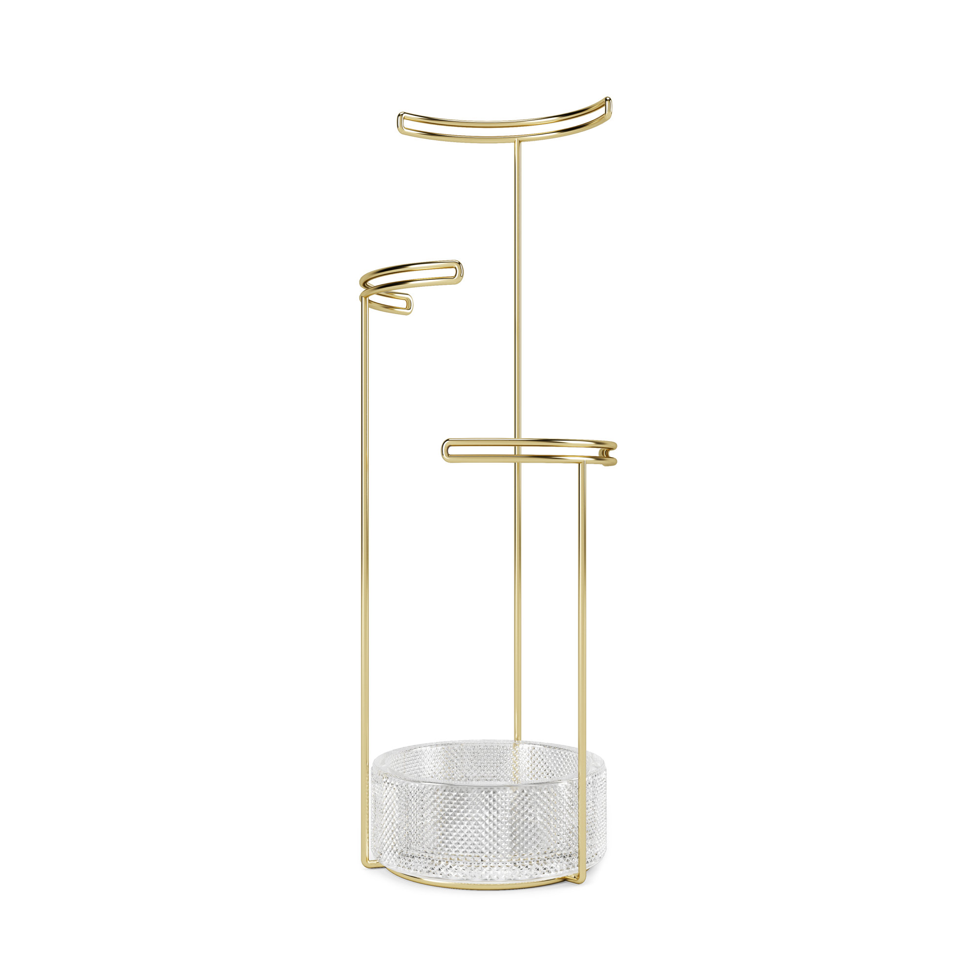 Tesora Jewelry Stand, Glass/Brass