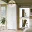 Armoire-penderie 86,6 po avec 3 tiroirs et armoire supérieure, armoire de rangement avec miroir et tringle pour chambre à coucher-132133444