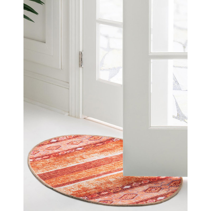 Audreyann Chenille Geometric Indoor Rug, Oval 2' x 3'1"