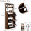 Armoire à chaussures avec 3 tiroirs rabattables et crochets, portemanteau et tablettes réglables-57546070