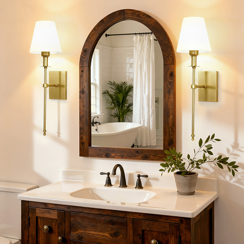 1 - Light Iron Hardwired Wallchiere, Brushed Gold