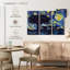 «Elephant Family Starry Night», reproduction sur toile-92760961