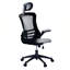 Fauteuil de direction moderne haut dossier en filet avec appui-tête et accoudoirs rabattables