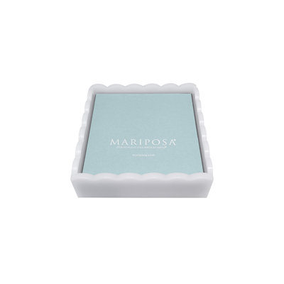 White Scalloped Napkin Box with Insert