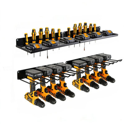 Heavy Duty Metal Pegboard Wall Organizer Set With Shelves And Tool Holders For Garage Storage