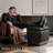 18.5"W Storage Ottoman With 360° Swivel Base Acacia Wood Frame Fully Assembled-382894626