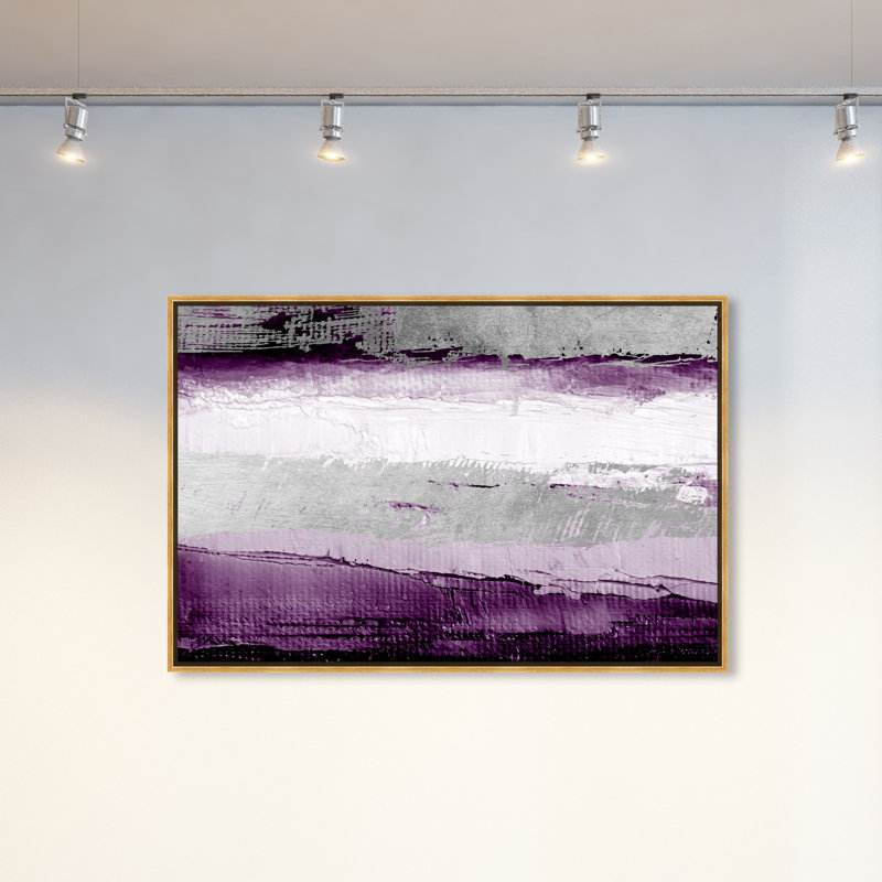 «Abstract Envision and Elevate Violet», impression, Cadre blanc, H 20 po x l 30 po, Blanc