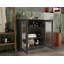 Armoire de salle de bain 100% bois massif 32 po avec portes en verre givré et tablettes réglables-600394083