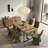 7-Piece Modern Rectangular Dining Table Set For 6 With Upholstered Chairs-132493665
