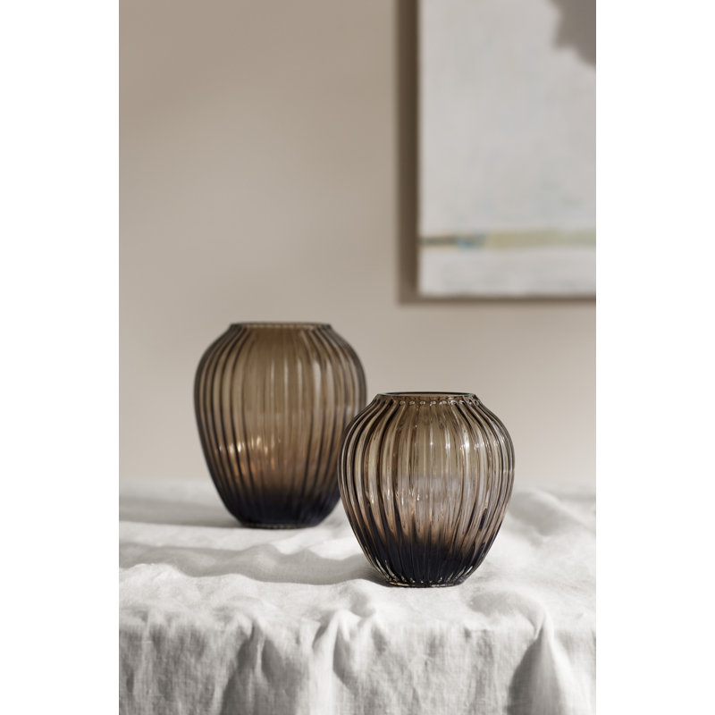 Hammershøi Handmade Glass Table Vase, 5.5" H x 5.1" W x 5.1" D, Walnut