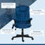Fauteuil de bureau, fauteuil de massage vibrant en velours à dossier haut, bleu foncé-133587076-133587079
