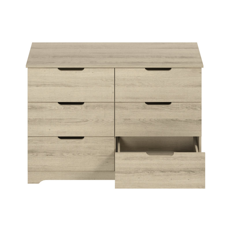 Aroob 6 Drawer Dresser 47.24'' W, Oslo Oak