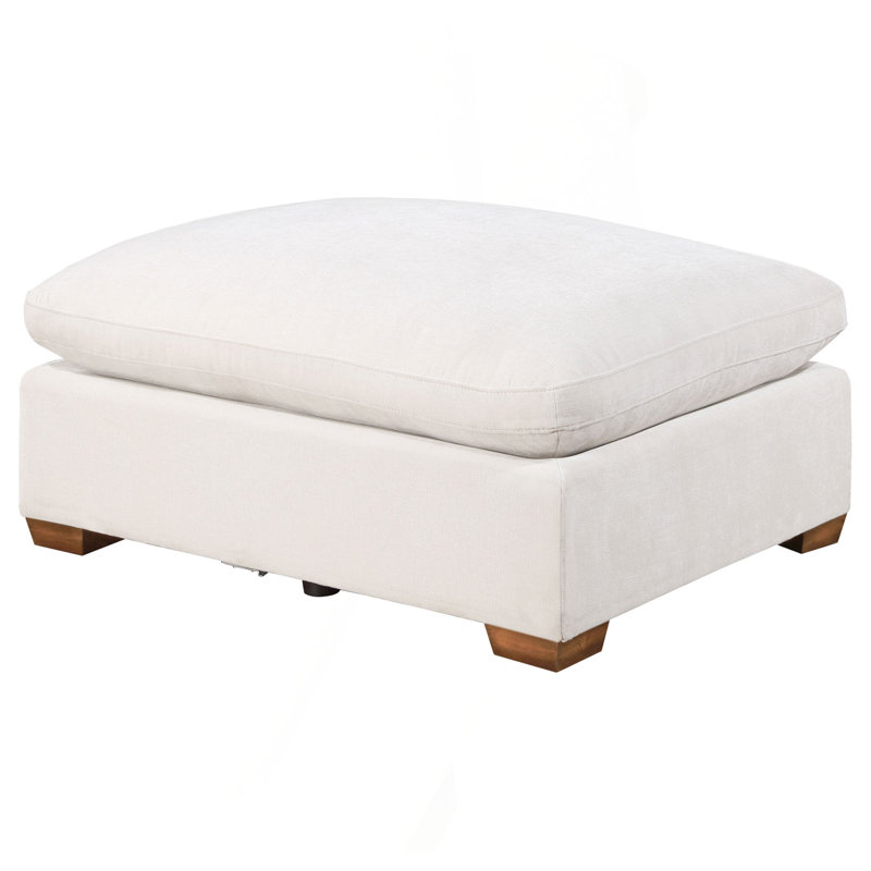 Repose-pieds minimaliste rembourré (SEULEMENT OTTOMAN), Brun, Ivoire ivoire