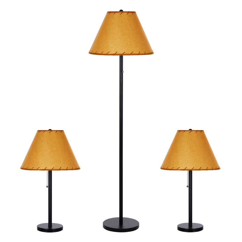 58'' Rustic Bronze Traditional Floor & Table Lamp Set