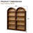 Set of 2 Freestanding Tall Storage Cabinets with 5-Tier Open Shelves, Walnut/Natural-1425829320