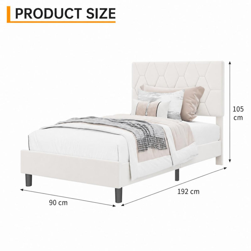 Bed Frame, Double (4'6), White