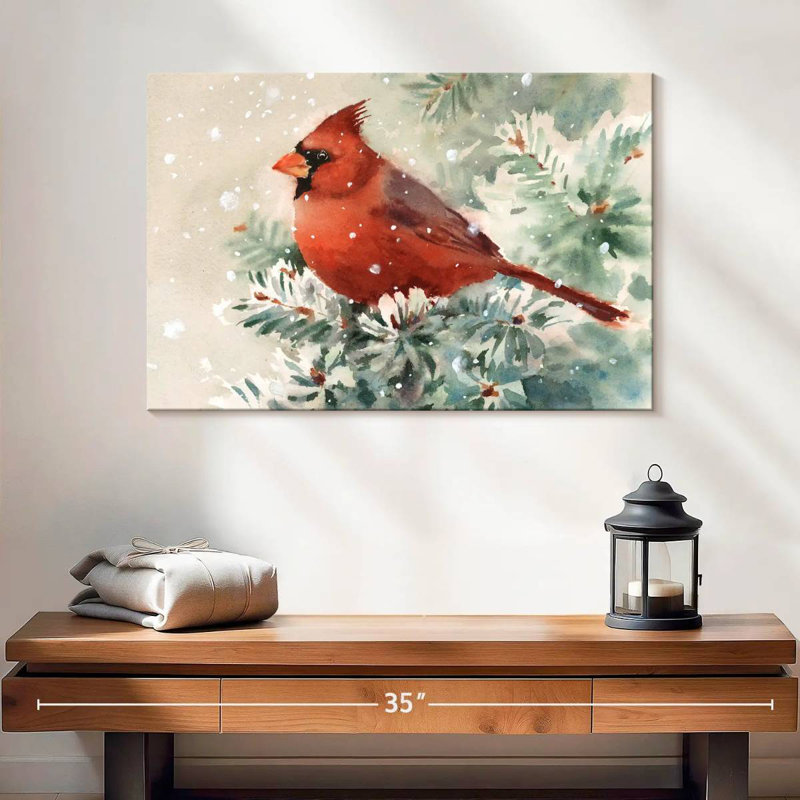 Cardinal Bird, 16" H x 24" W
